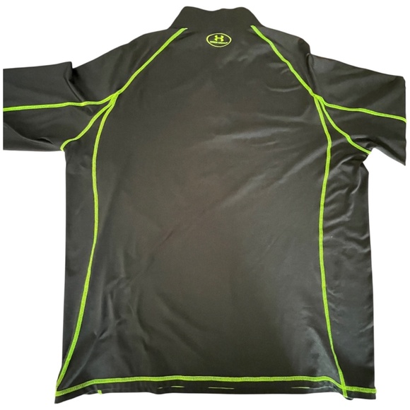 Under Armour Men’s XXL ColdGear ¼ Zip Pullover Black Neon Green Athletic Top EUC - Picture 5 of 14